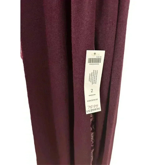 NWT Chico’s Berry Bold Geometric Paisley Open Front Cardigan Size L - Picture 2 of 8